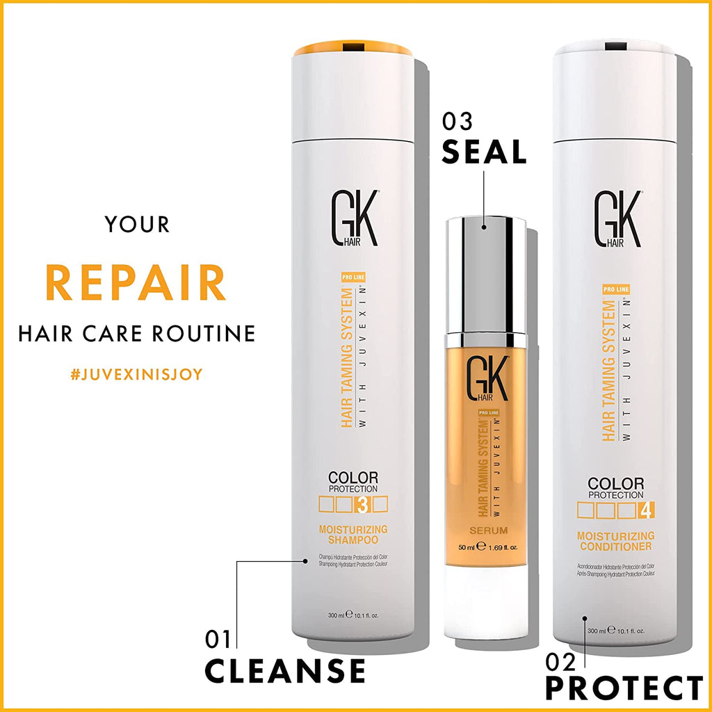 GK HAIR Global Keratin Moisturizing Shampoo and Conditioner Sets (10.1 Fl Oz/300Ml) for Color Treated Hair - Daily Use Cleansing Dry to Normal Sulfate Paraben-Free - All Hair Types for Men and Women