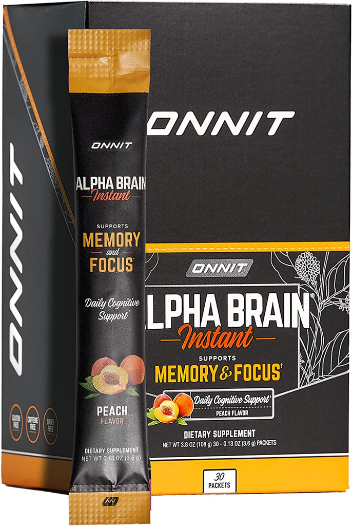 ONNIT Alpha Brain Instant (30Ct Box) - Premium Nootropic Brain Booster Supplement - Boost Focus, Concentration & Memory - Alpha GPC, L Theanine, Bacopa Monnieri, Huperzine A, Vitamin B6