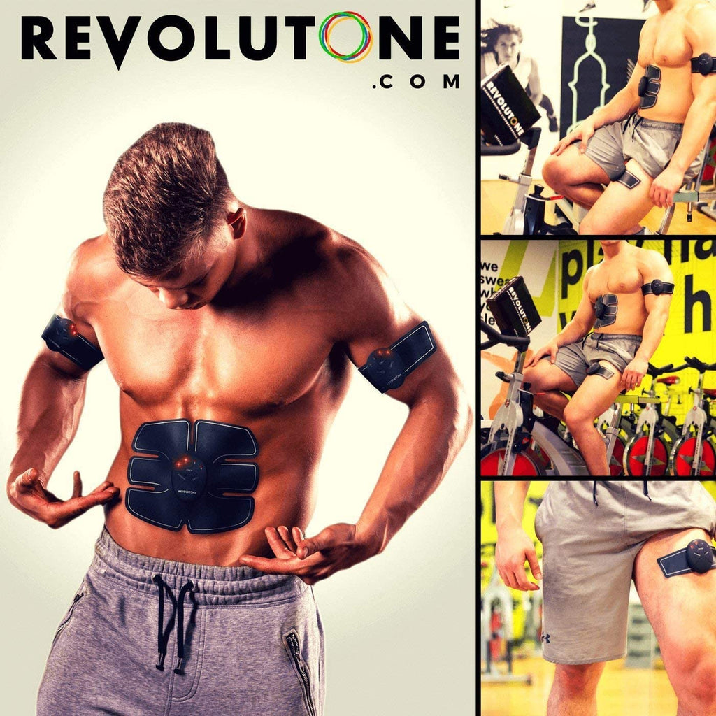 REVOLUTONE Abs Stimulator Fitness Belt and Abdominal Toner Equipment for Muscle Adult Women and Man at Home Workout Gym