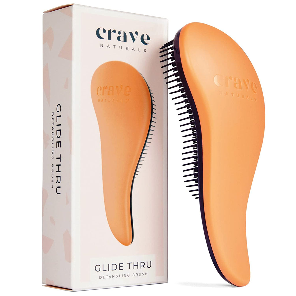 "Crave Naturals Glide Thru Detangling Brush - The Ultimate Hair Detangler for All Hair Types - Perfect for Adults, Kids, Men, and Women - Achieve Smooth, Tangle-Free Hair in Seconds - Ideal Stocking Stuffer in Gorgeous Turquoise Color"