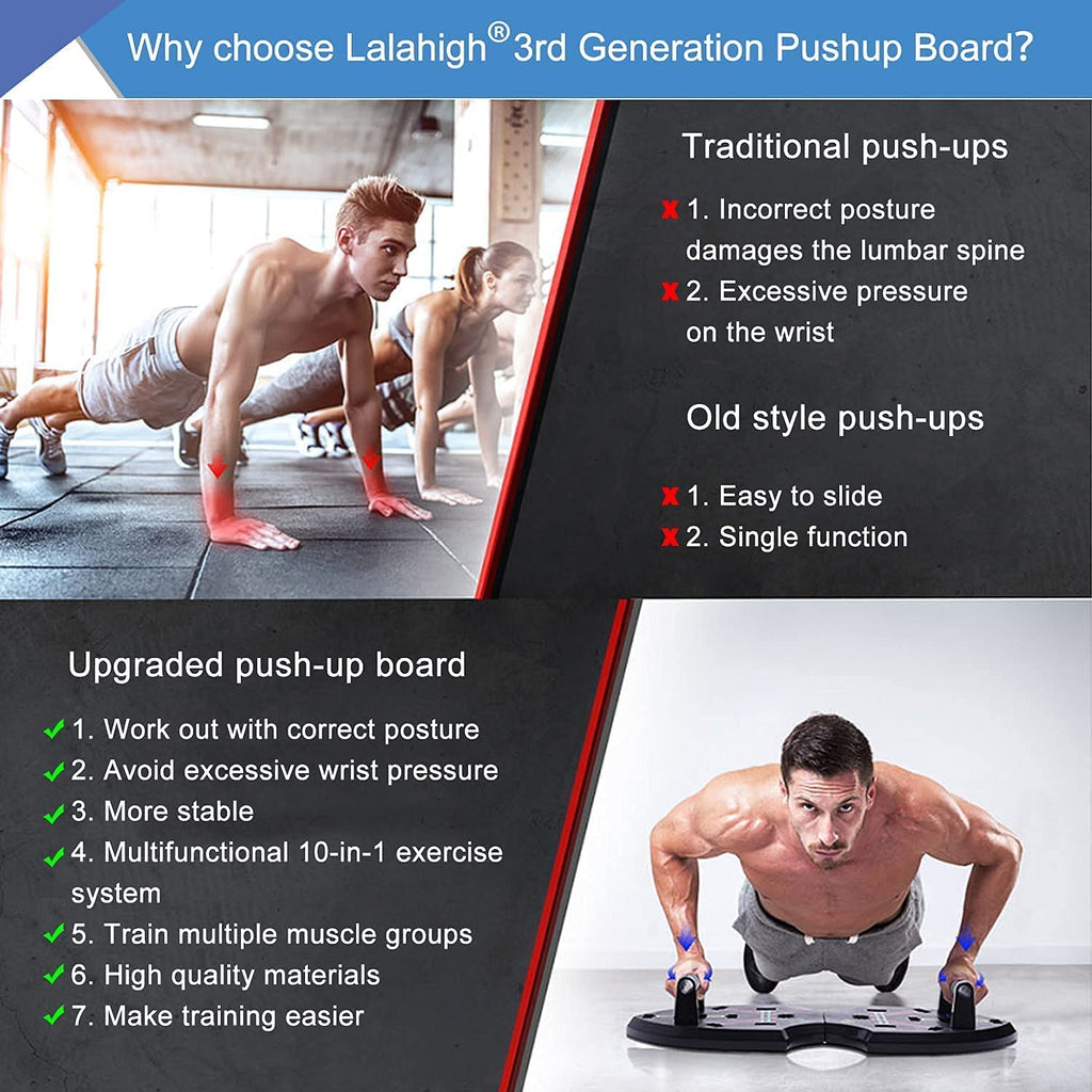 Upgraded Push up Board: Multi-Functional 20 in 1 Push up Bar with Resistance Bands, Portable Home Gym, Strength Training Equipment, Push up Handles for Perfect Pushups, Home Fitness for Men and Women, Gift for Boyfriend