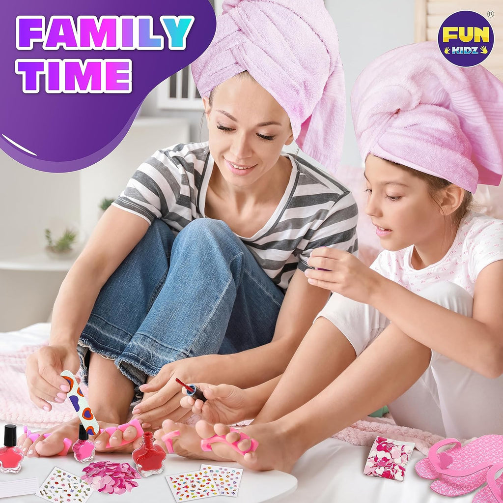 "Ultimate Foot Spa Kit for Girls - Pamper Your Feet with Funkidz Pedicure Set! Includes Inflatable Foot Tub, Nail Polish Supplies, and More for the Perfect Sleepover Party Experience!"