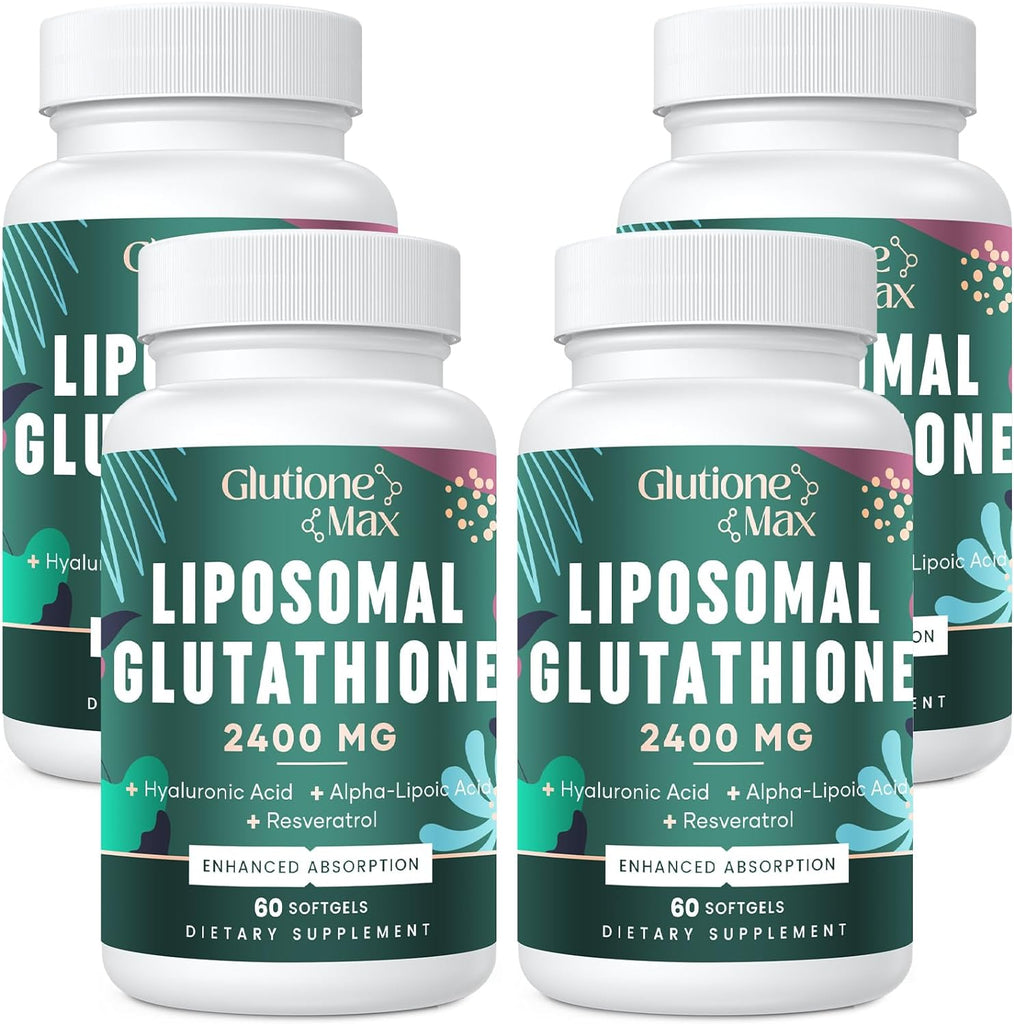 2400MG Liposomal Glutathione | Max Absorption | Glutathione Supplement with Hyaluronic Acid, Resveratrol, L - Glutathione Reduced, Non - GMO Antioxidant for Aging Defense, Energy, 60 Softgels