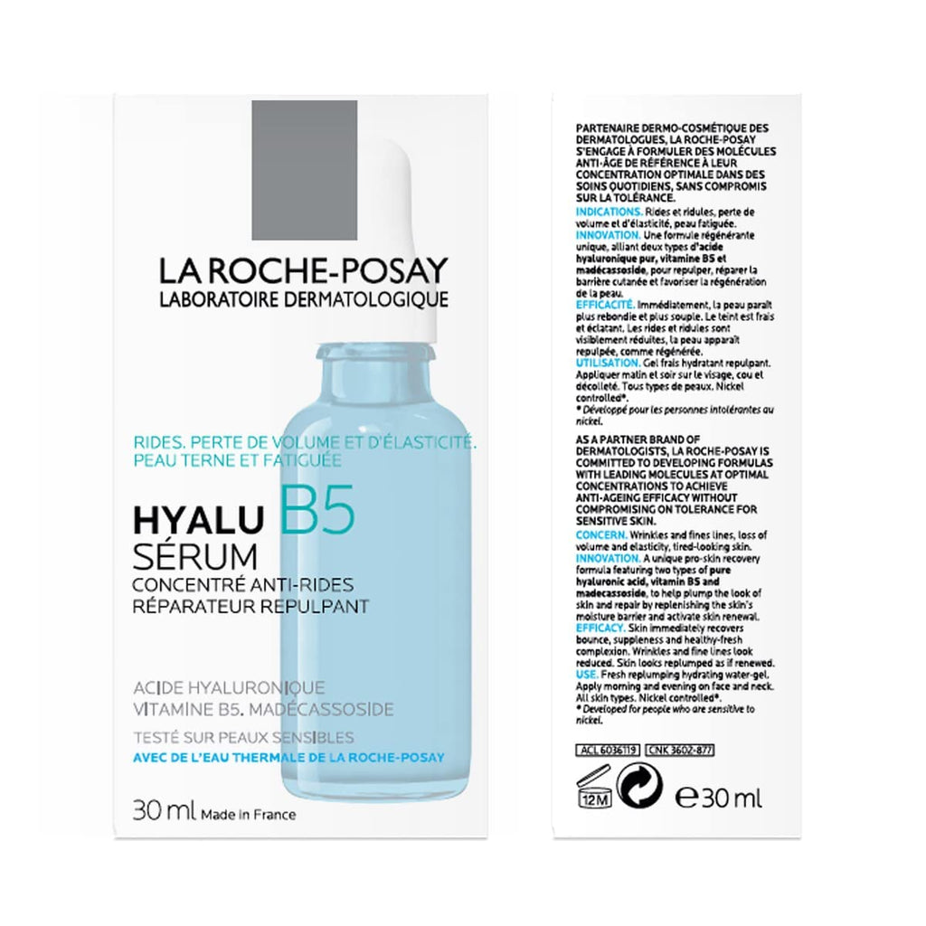 La Roche-Posay Hyalu B5 Pure Hyaluronic Acid Serum for Face, with Vitamin B5, Anti-Aging Serum for Fine Lines and Wrinkles, Hydrating Serum to Plump and Repair Dry Skin, Safe on Sensitive Skin - Free & Fast Delivery - Free & Fast Delivery
