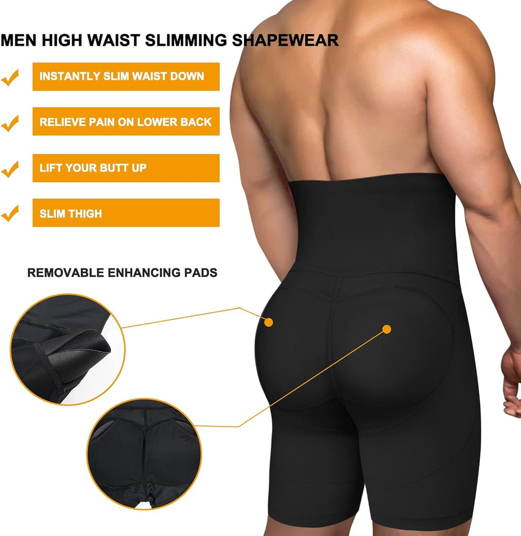 IFKODEI Men's Tummy Control Shorts: High Waist Slimming Body