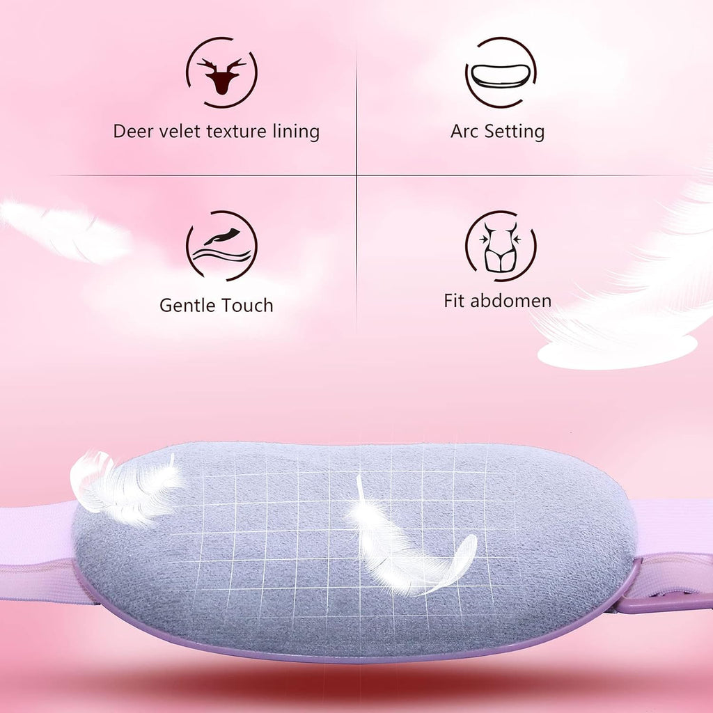 "Ultimate Portable Heating Pad for Quick Pain Relief - 3 Heat Levels, 3 Vibration Massage Modes - Perfect for Women and Girls - Fast Electric Heating - Stylish Pink Design"