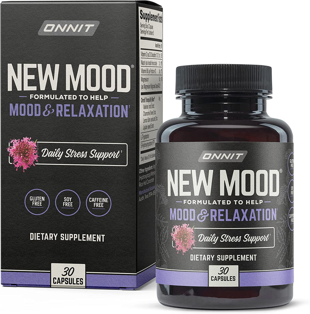 ONNIT New Mood - Occasional Stress Relief, Sleep and Mood Support Supplement, 30 Count