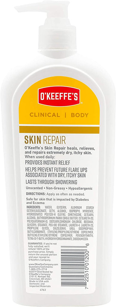O'Keeffe'S Skin Repair Body Lotion and Dry Skin Moisturizer, Pump Bottle, 12 Ounce, Packaging May Vary - Free & Fast Delivery - Free & Fast Delivery