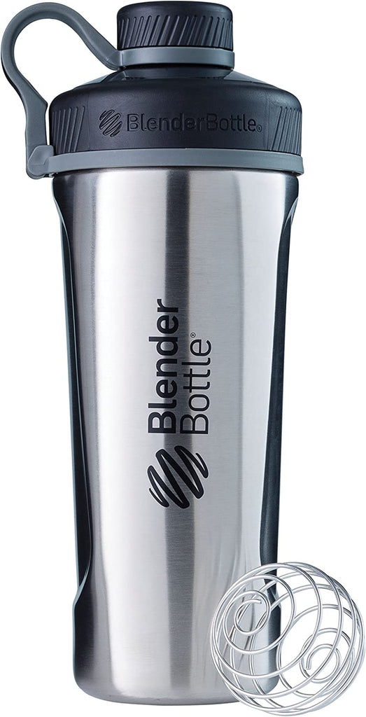 "Stay Refreshed and Energized with the Sleek and Insulated Blenderbottle Radian Shaker Cup - Your Perfect Stainless Steel Water Bottle with Wire Whisk - 26-Ounce, Matte Black"