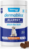 Vetnique Labs Dermabliss Dog Allergy and Itch Relief, Skin and Coat Health Supplements and Grooming Supplies with Omega 3-6-9, Biotin - Ditch the Itch (Allergy Chews, 30Ct)