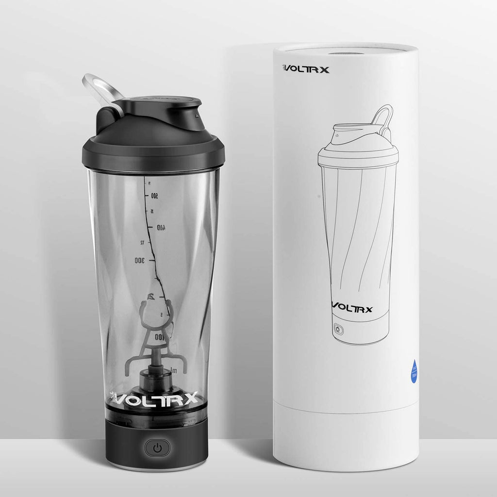 "VOLTRX Rechargeable Protein Shaker Bottle - Premium Quality Tritan Material - 24 Oz Vortex Mixer Cup for Smooth Protein Shakes on the Go!"