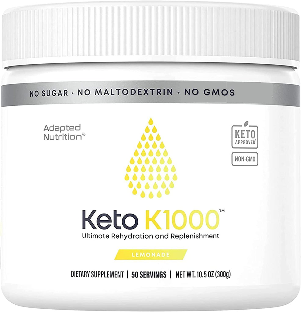 Keto K1000 Electrolyte Powder | Hydration Supplement Drink Mix | Boost Energy & Beat Leg Cramps | No Maltodextrin or Sugar | Orange, Lighter Stevia Taste | 50 Servings - Free & Fast Delivery - Free & Fast Delivery