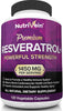 "Revitalize and Rejuvenate with Nutrivein Resveratrol 1450Mg - Powerful Antioxidant Supplement for Healthy Aging - 120 Capsules for Immune, Brain, and Joint Support - Enhanced with Trans-Resveratrol, Green Tea Leaf, and Acai Berry"