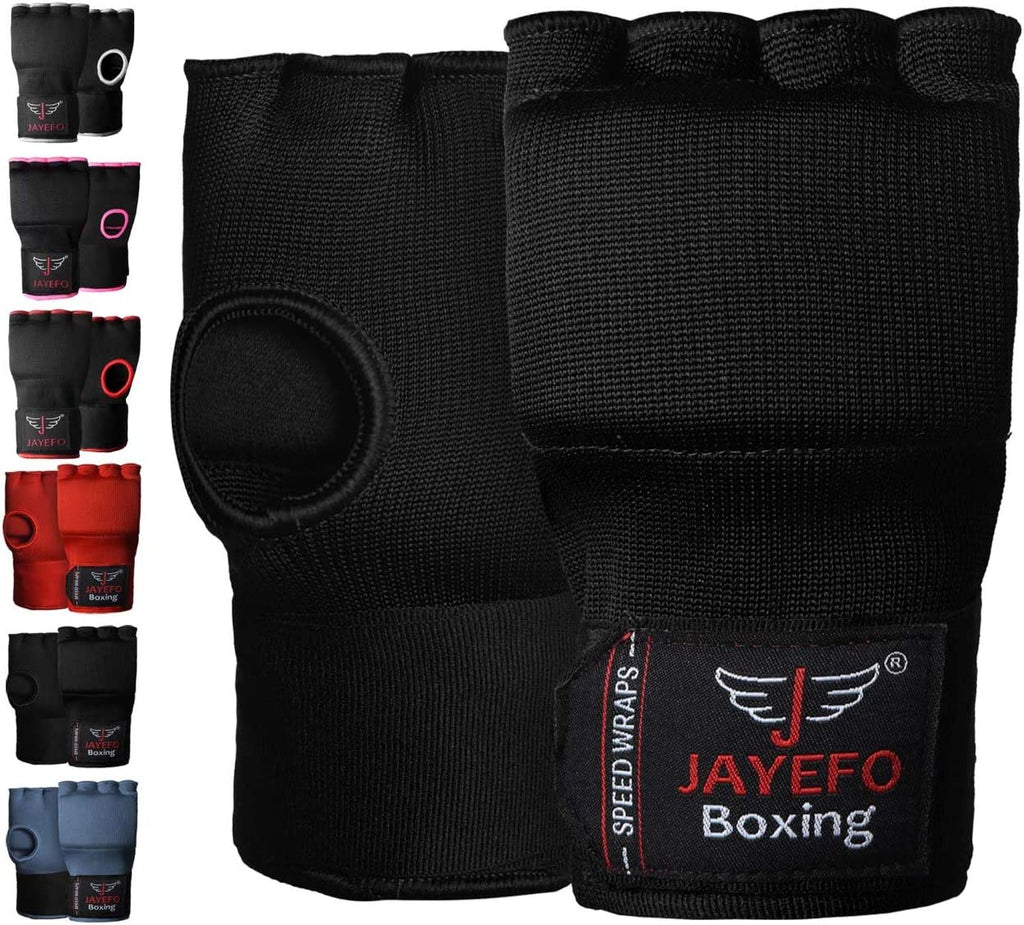 Jayefo Padded Inner Gloves for Boxing - Elastic Hand Wraps with Training Gel - Quick Boxing Wraps and Bandages for Men & Women - Wrist Wrap Protector Handwraps Kuckle Pair