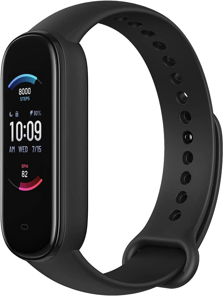 Amazfit Band 5 Activity Fitness Tracker with Alexa Built-In, 15-Day Battery Life, Blood Oxygen, Heart Rate, Sleep & Stress Monitoring, 5 ATM Water Resistant, Fitness Watch for Men Women Kids, Black