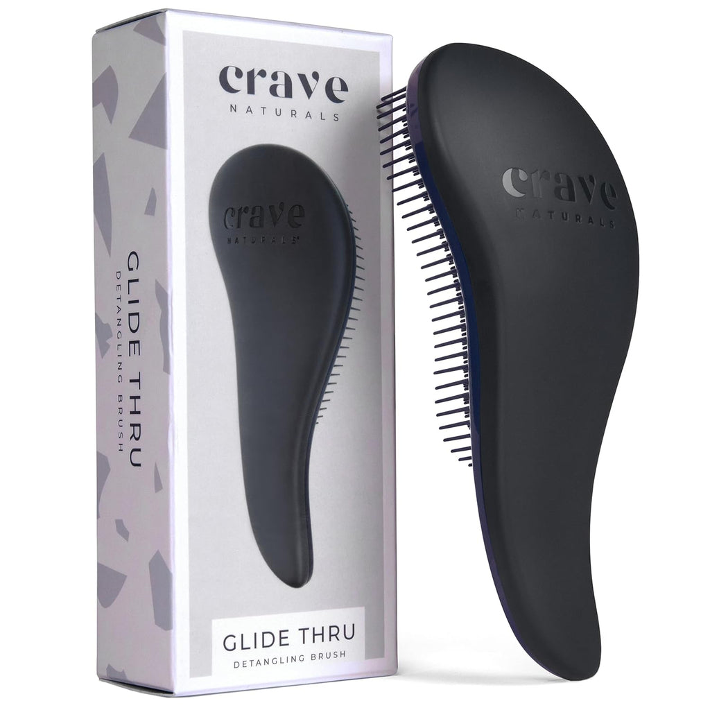 "Crave Naturals Glide Thru Detangling Brush - The Ultimate Hair Detangler for All Hair Types - Perfect for Adults, Kids, Men, and Women - Achieve Smooth, Tangle-Free Hair in Seconds - Ideal Stocking Stuffer in Gorgeous Turquoise Color"