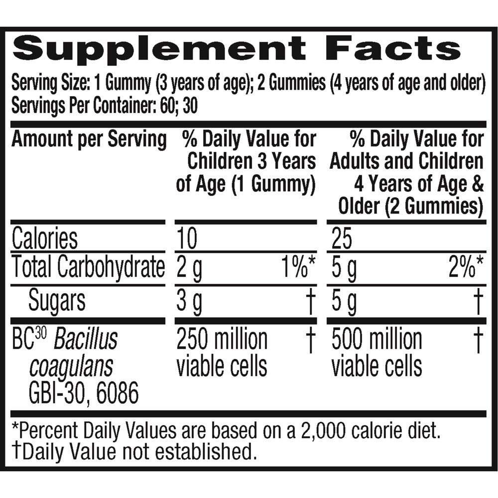 Digestive Advantage Daily Probiotic Gummies, Natural Fruit Flavors - 60 Gummies