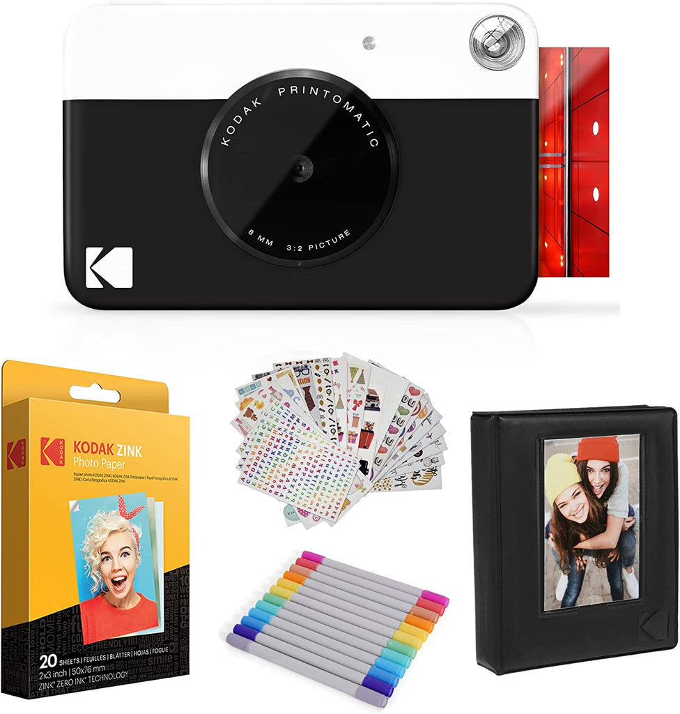 "Capture and Print Memories Instantly with the KODAK Printomatic Digital Instant Print Camera - Full Color Prints on ZINK 2X3" Sticky-Backed Photo Paper (Pink)"
