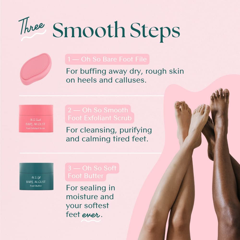"Get Beautifully Soft Feet with the Bare August Glass Foot File - Callus Remover, Heel Scraper, and In-Shower Foot Scrubber - Say Goodbye to Dead Skin with this Pedicure Foot Buffer!"
