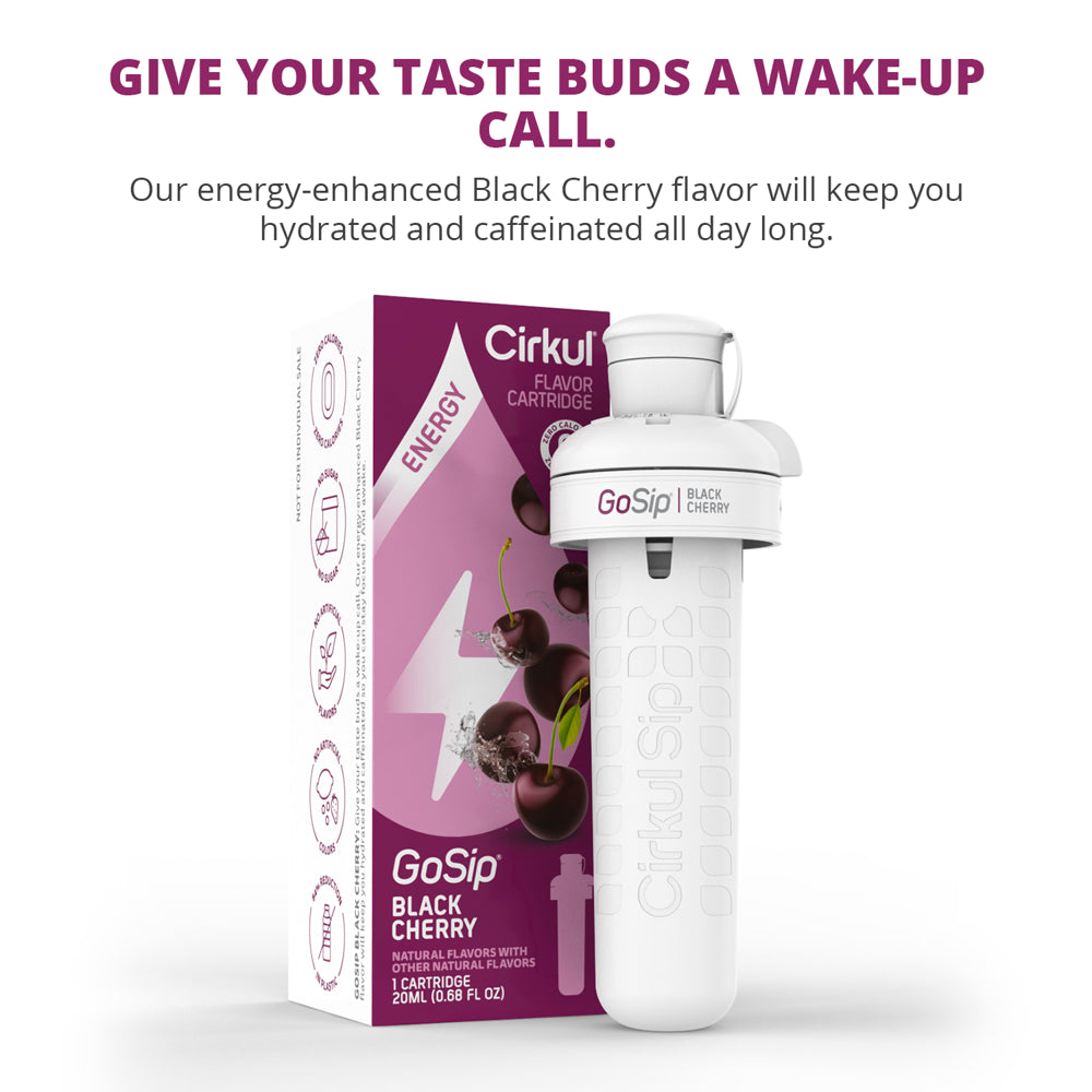 Cirkul Gosip Black Cherry Flavor Cartridge, Drink Mix, 4-Pack