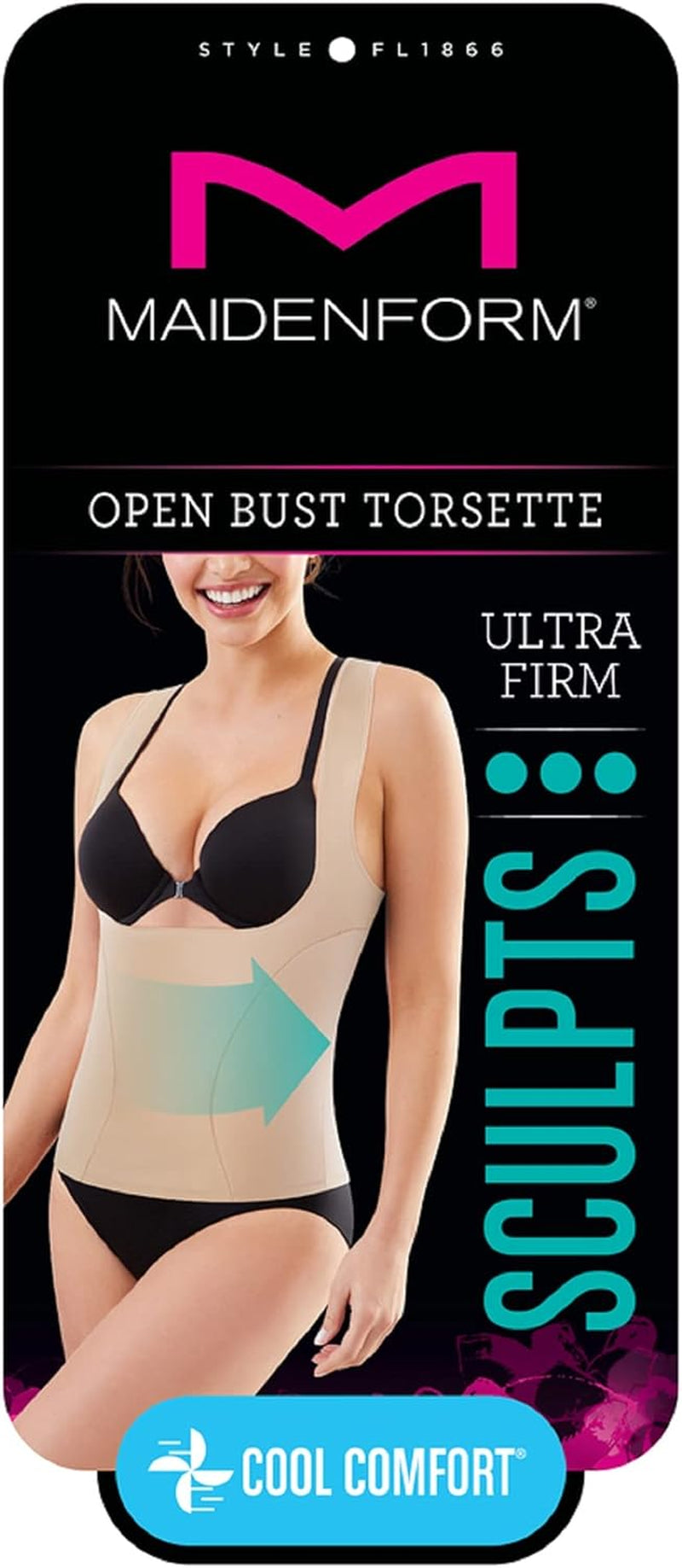 "Flawlessly Shape Your Figure with Maidenform Women's Wear Your Own Bra Shapewear Torsette FL1866"