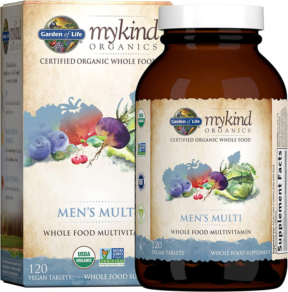 Garden of Life Mykind Organics Whole Food Multivitamin for Men, 60 Tablets, Vegan Mens Vitamins and Minerals for Mens Health and Well-Being, Certified Organic Vegan Mens Multi - Free & Fast Delivery