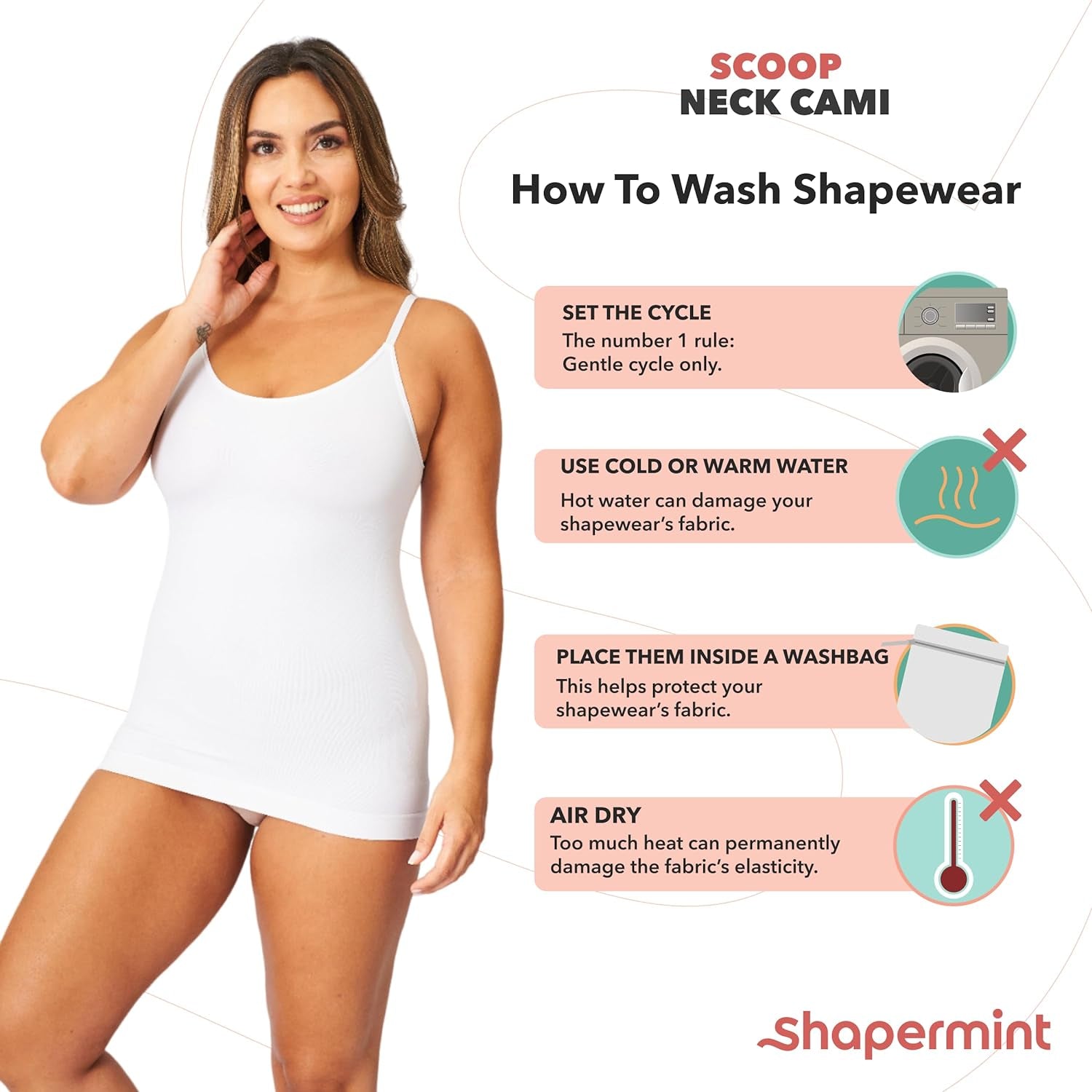 "Flawless Figure: Shape Your Silhouette with SHAPERMINT Womens Scoop Neck Cami - The Ultimate Tummy Control Tank Top for Women"