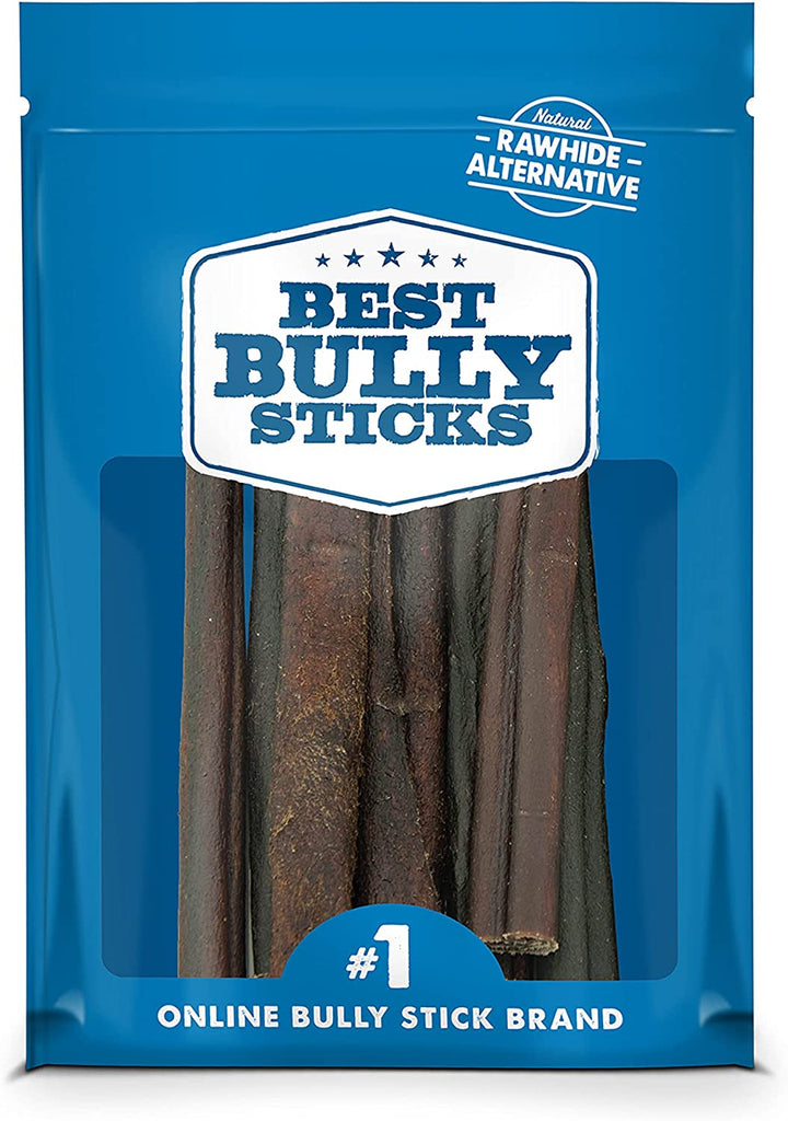 Best Bully Sticks All Natural 6 Inch Beef Collagen Sticks Highly Digestible, Limited Ingredient, Rawhide Alternative Dog Chew - Free-Range Grass-Fed Beef Dog Treats - 5 Pack
