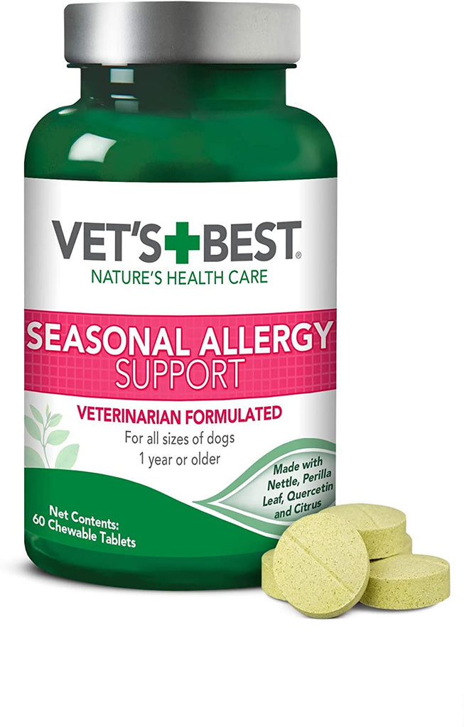 Vet'S Best Vet’S Best Seasonal Allergy Relief | Dog Allergy Supplement | Relief from Dry or Itchy Skin | 60 Chewable Tablets