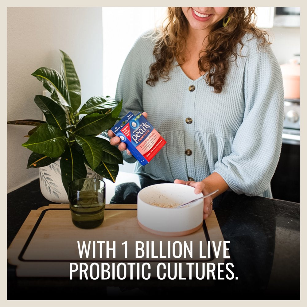 Probiotic Pearls Complete, 1 Billion Live Cultures, 6 Strains, Supports Digestive Health*, Survives Stomach Acid, 30 Softgels