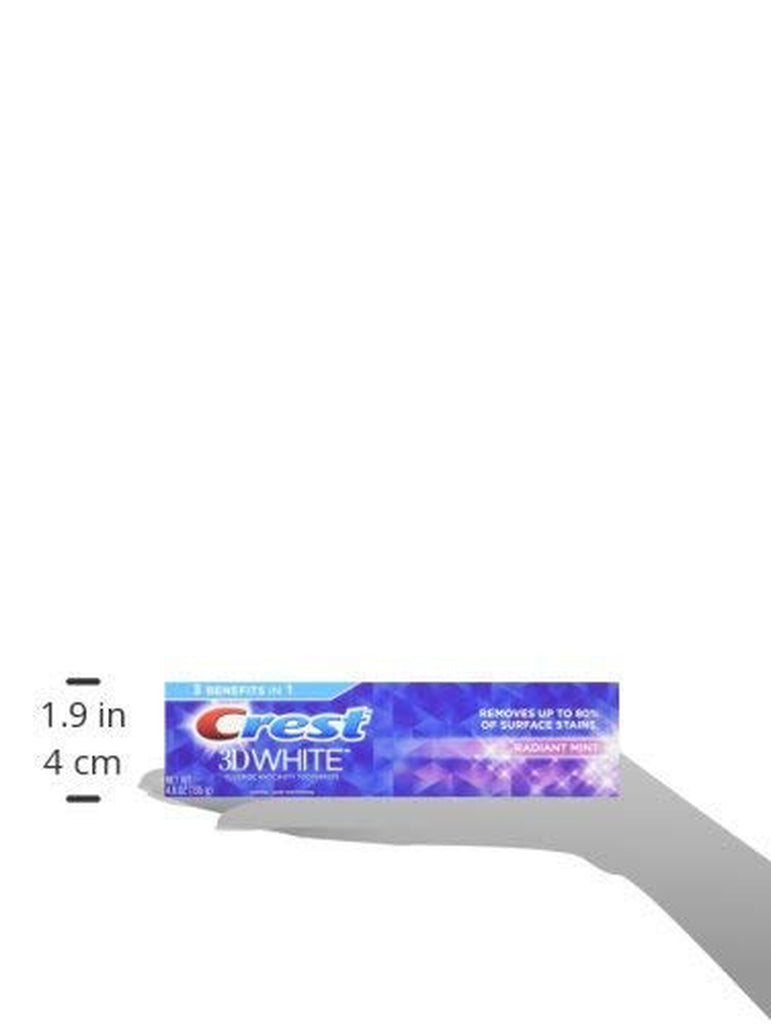 Crest 3D White Toothpaste Radiant Mint, 3.8 Oz (Pack of 3)