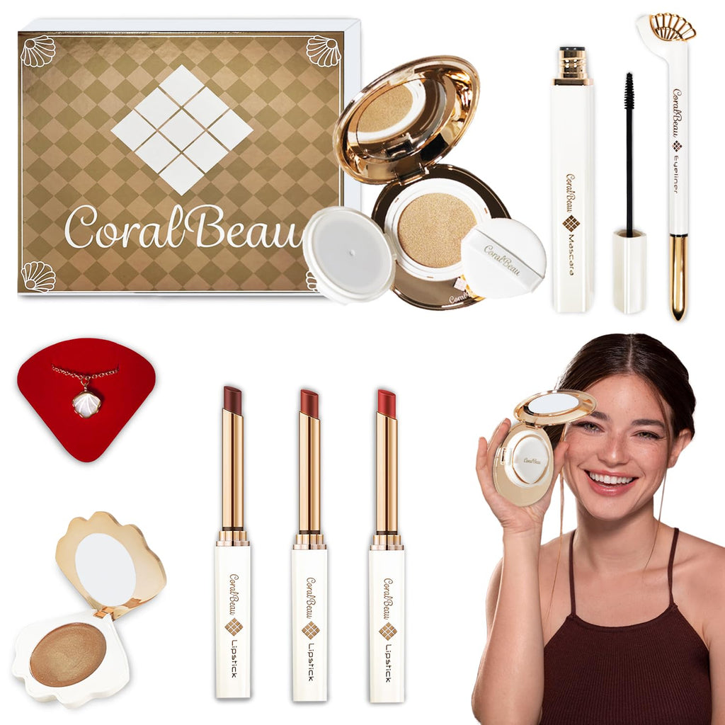 "Flawless Beauty Essentials: Coralbeau All in One Makeup Gift Kit for Women and Teens | Complete Makeup Flower Set with Stunning Eyeshadow Palette"