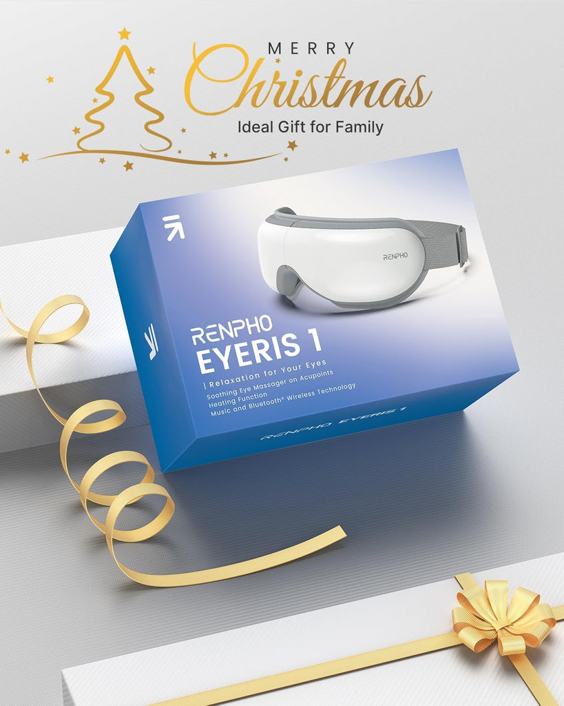 "Ultimate Eye Care Package: RENPHO Eyeris 1 Eye Massager with Heat, Bluetooth Music, and Soothing Eye Mask - Perfect Gift for Christmas, Relief from Migraine, Eye Strain, and Dry Eyes"