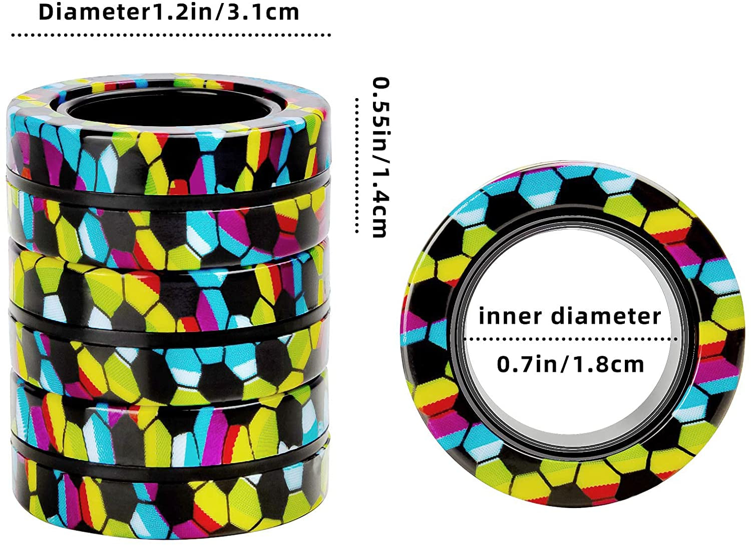"Ultimate Magnetic Rings Fidget Toy Set - The Perfect Solution for ADHD, Anxiety Relief, and Endless Fun - Ideal Gift for Adults, Teens, and Kids (3PCS)"
