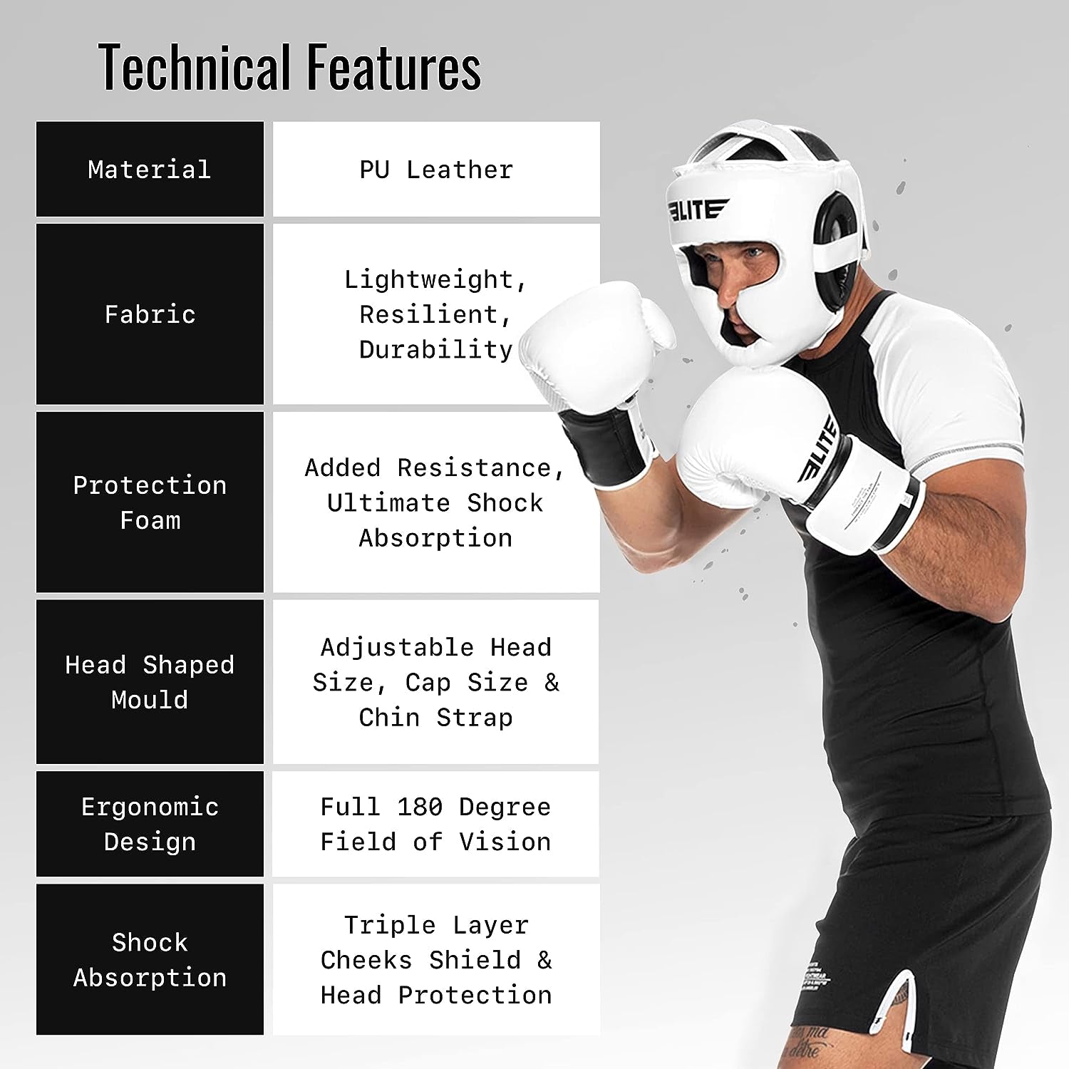 Elite Sports Best Celestial Head Guard, a Complete Package for MMA and Kickboxing Trainees, Muay Thai Boxing Safety Head Guard for Adult Men