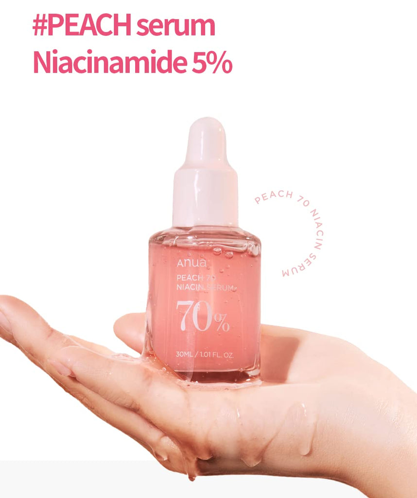 Anua Peach 70% Niacinamide Serum 30Ml / Brightening Hydrating Face Serum Hyperpigmentation Treatment Reducing Melanine Daily Clean Beauty (1.01 Fl. Oz.)