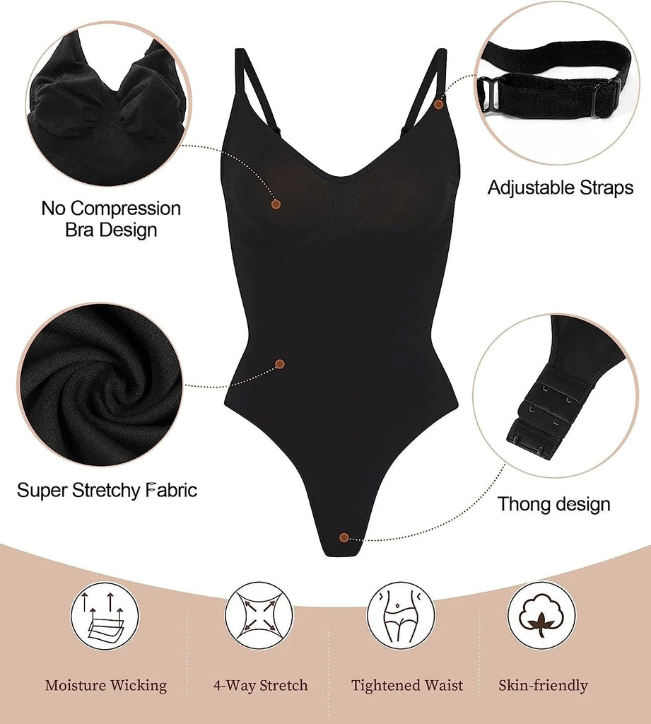 "SHAPERX Sculpt & Shape Bodysuit: Ultimate Tummy Control Shapewear for Women - Seamless, Sexy Thong Body Shaper Tank Top"