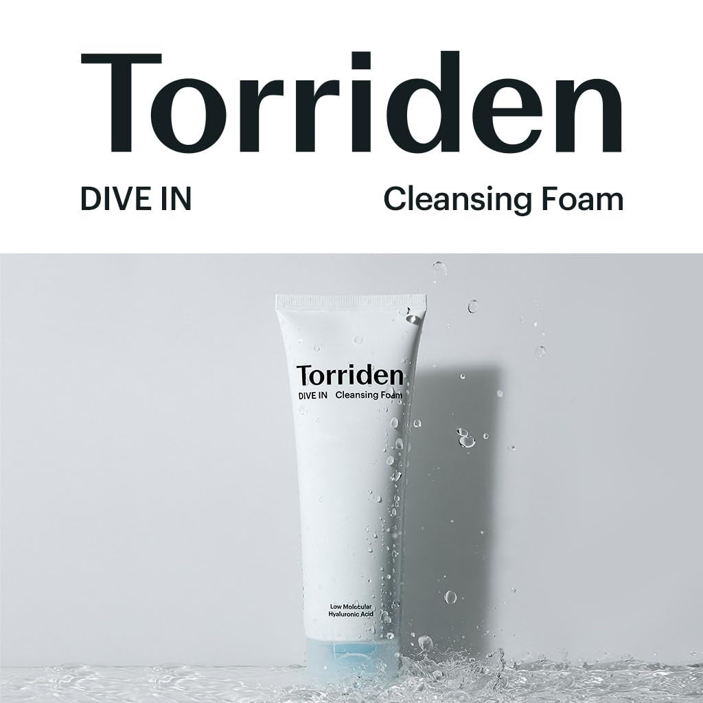 Torriden DIVE-IN Cleansing Foam Face Wash 5.07 Fl Oz., Hydrating Daily Facial Cleanser for All and Sensitive Skin, with Hyaluronic Acid, Panthenol, Allantoin | Vegan and Cruelty Free