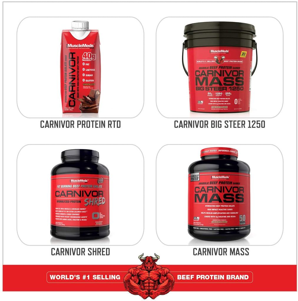 Musclemeds, Carnivor Beef Protein Isolate Powder 56 Servings, Chocolate, 72 Ounce,4.19 Pound (Pack of 1),002542 - Free & Fast Delivery
