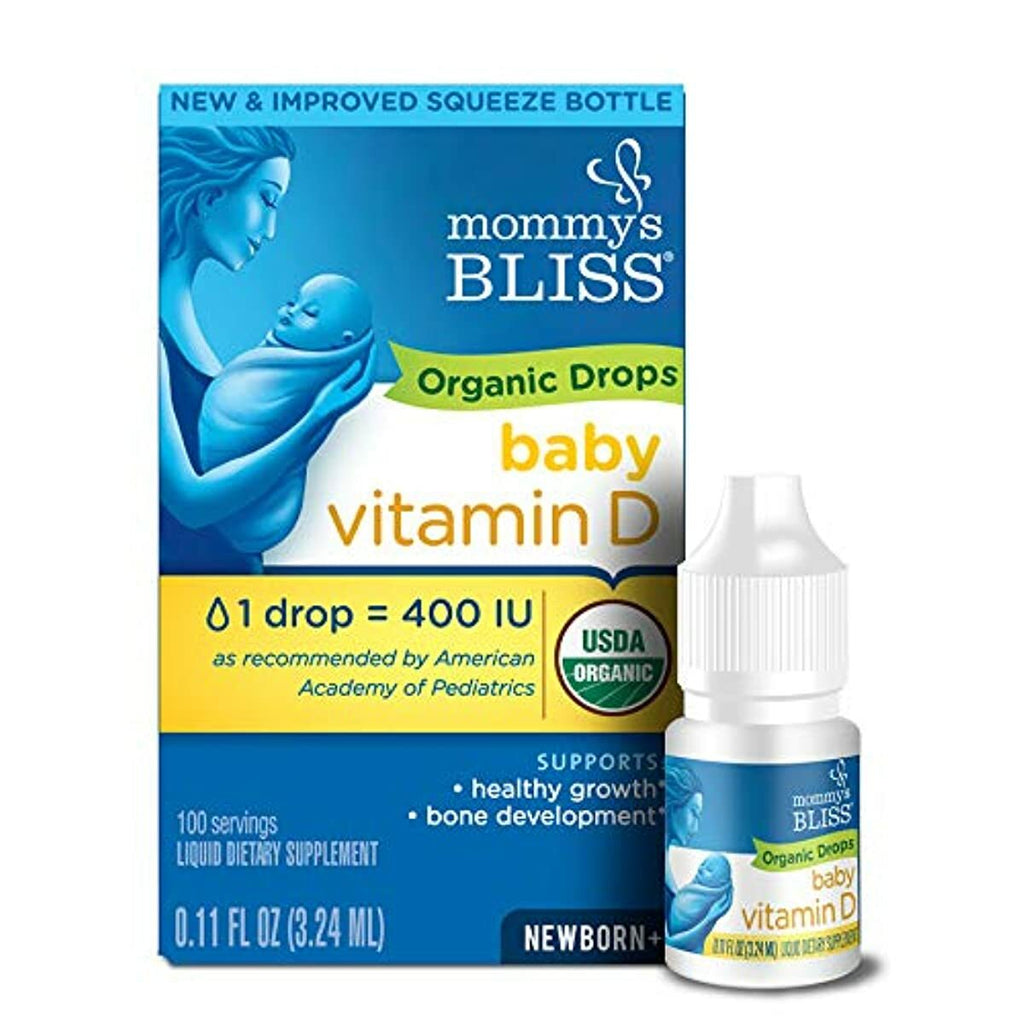 Mommy's Bliss Organic Baby Vitamin D Drops 100 Servings (Pack of 1) with Baby Probiotic Drops Everyday 30 Servings (Pack of 1)