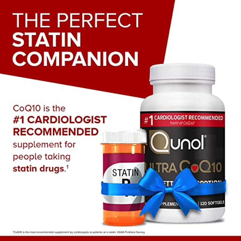 Qunol Ultra CoQ10 100mg 3X Better Absorption Patented Water and Fat Soluble Natural Supplement Form Coenzyme Q10 Antioxidant for Heart Health Packs Softgels, 120 Count