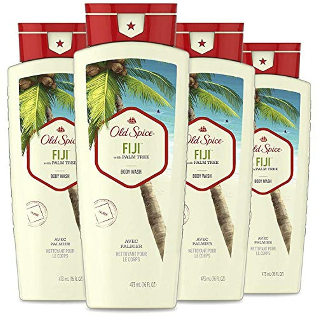 Old Spice Body Wash for Men, Fresher Fiji Scent, Fresher Collection, 16 Fluid Ounce (Pack of 4)