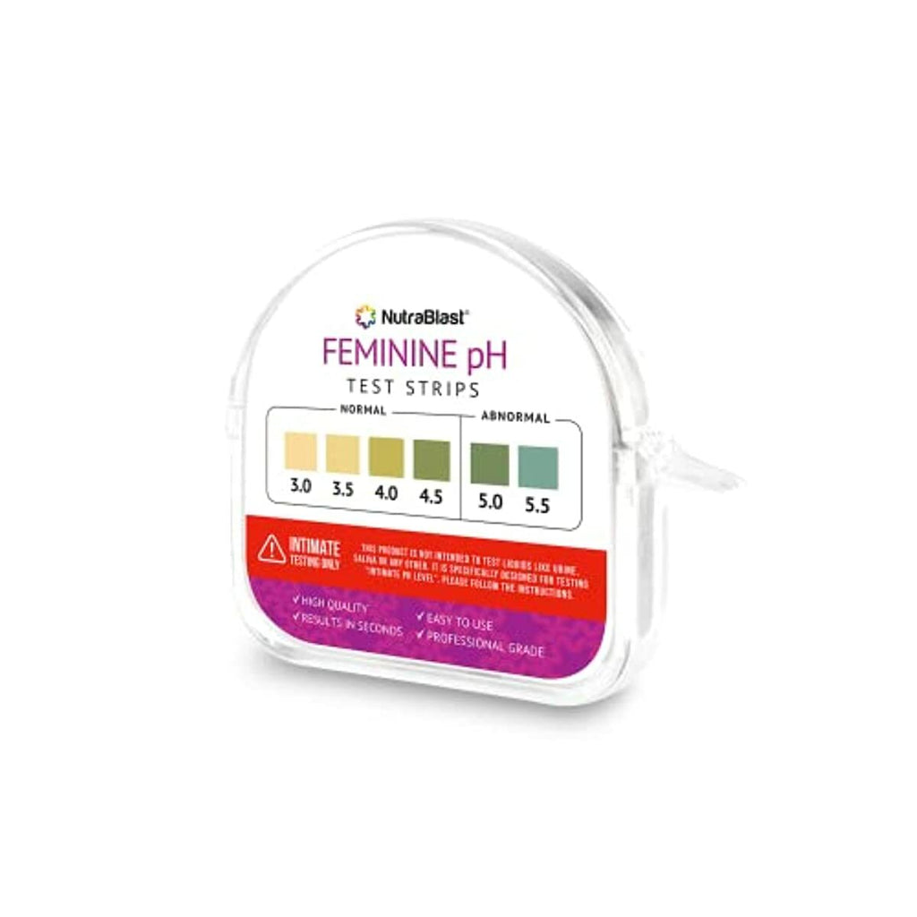 NutraBlast Feminine pH Test Strips 3.0 - 5.5 | Monitor Intimate Health | Easy to Use & Accurate Women’s Acidity & Alkalinity Balance pH Level Tester Kit (100 Tests Roll)