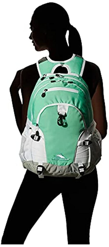 High Sierra Loop-Backpack, School, Travel, or Work Bookbag with tablet-sleeve, Aquamarine/White/Ash, One Size