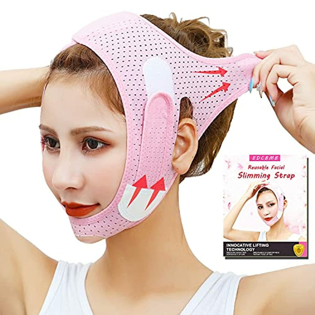 Double Chin Reducer, Face Slimming Strap, V Shaped Mask Eliminator, Remover,Tape,Belt for women, Anti- Wrinkle Face Mask, Lifting Bandage for Shaggy Skin - EDCBMB