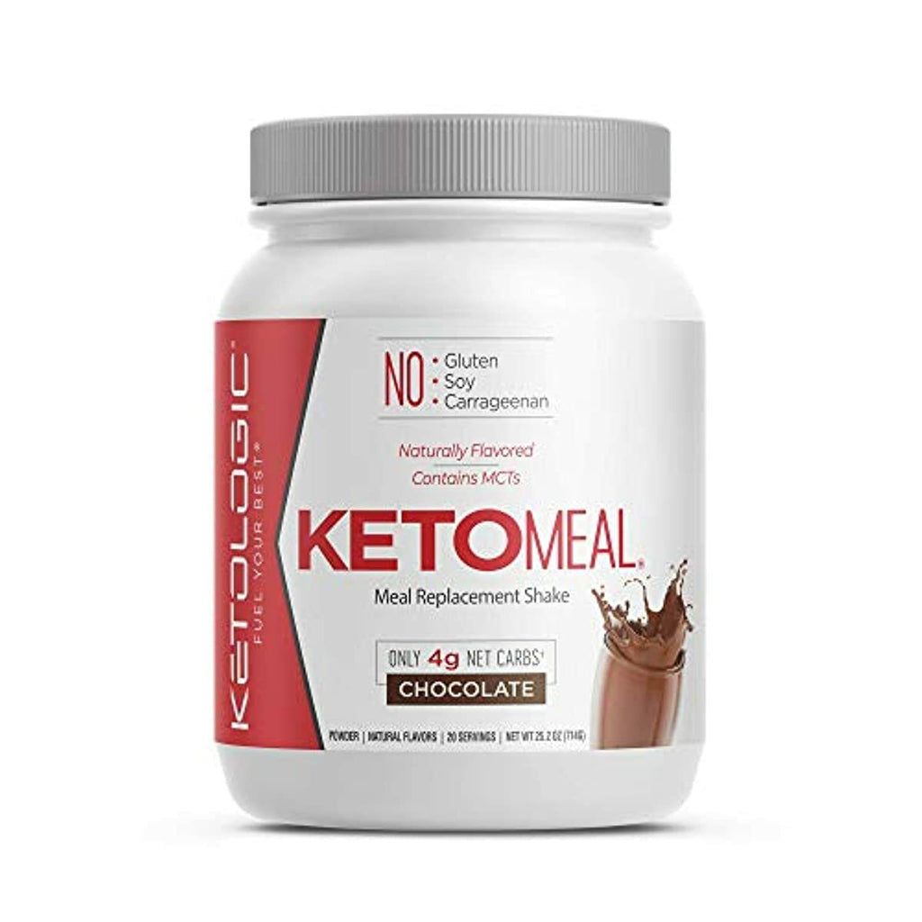 KetoLogic Keto Meal Replacement Shake Powder For Optimal Results + MCT Oil + Grass-Fed Whey - Perfectly Formulated Macros for Ketosis - 20 Servings - Chocolate