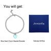 Jewanfix Charm Bracelet for Girls, Stainless Steel Love Heart Charm 4mm Beaded Delicate Bracelet Jewelry for Women Girls