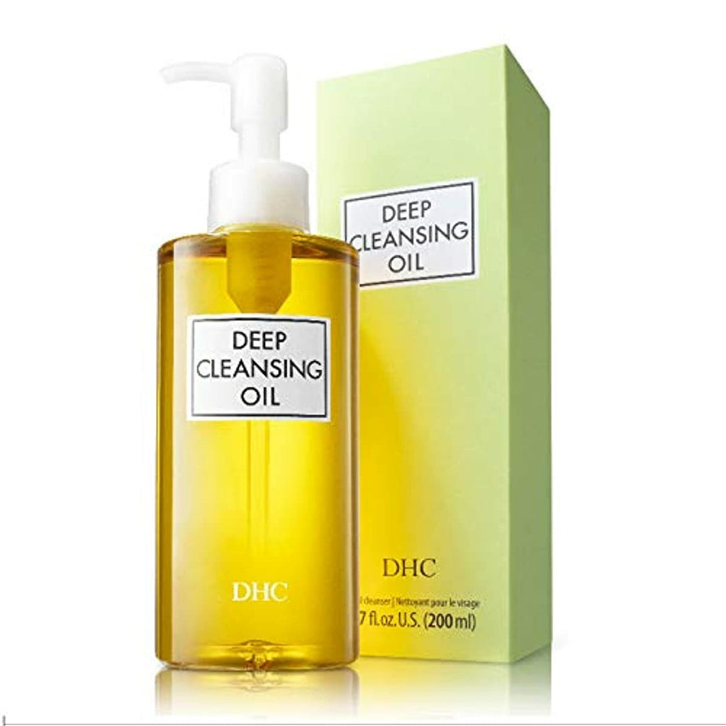 DHC Deep Cleansing Oil - Facial Cleansing Oil-Makeup Remover-Cleanses without Clogging Pores-Residue-Free-Fragrance and Colorant Free- All Skin Types, 6.7 fl. oz.
