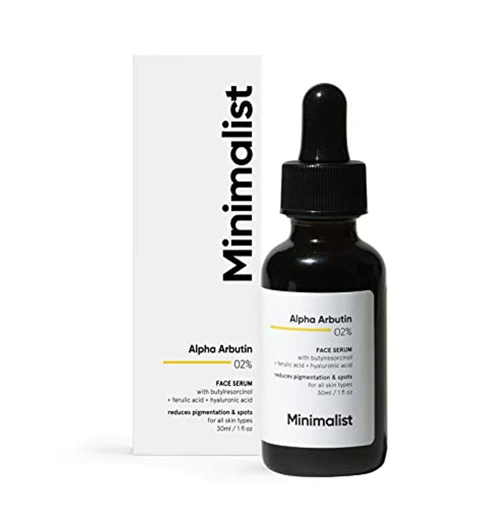 Minimalist 2% Alpha Arbutin Serum for Pigmentation & Dark Spots Removal | Anti-pigmentation Face Serum For Men & Women with Hyaluronic Acid to Remove Blemishes, Acne Marks & Tanning