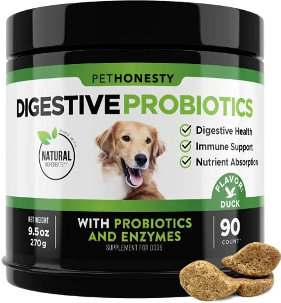 PetHonesty Natural Digestive Support for Dogs & Cats, Immunity Health, Seasonal Allergies, Occasional Diarrhea & Constipation Due to Normal Environmental Issues, Advanced Digestive Probiotics for Dogs
